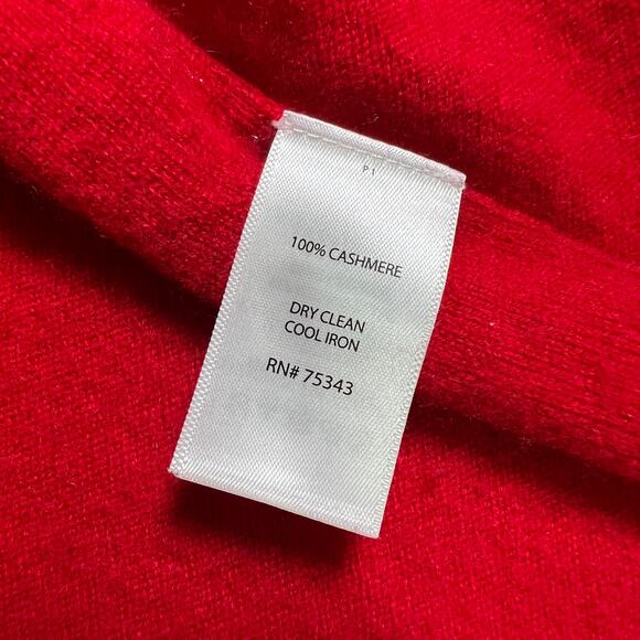 Max Studio Cardigan Sweater Size Small Red 100% 2-Ply Cashmere Open Front - Picture 8 of 8